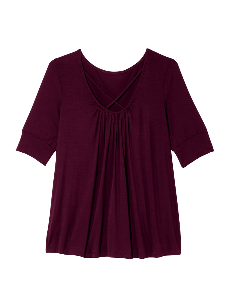 Front of plus size Karlie Criss-Cross Scoopneck Top by Molly&Isadora | Dia&Co | dia_product_style_image_id:139894